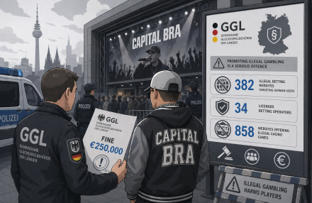 Niemiecki GGL nakłada na rapera grzywnę w wysokości €250k za promowanie nielegalnego hazardu paveikslėlis