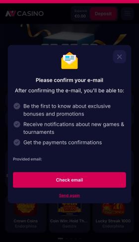 NV Casino registration step 2