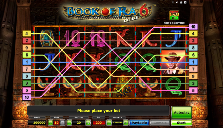 Book of Ra 6 Deluxe Main Screen
