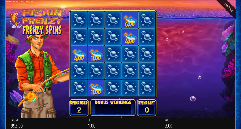 Fishin Frenzy Prize Lines Frenzy Spins
