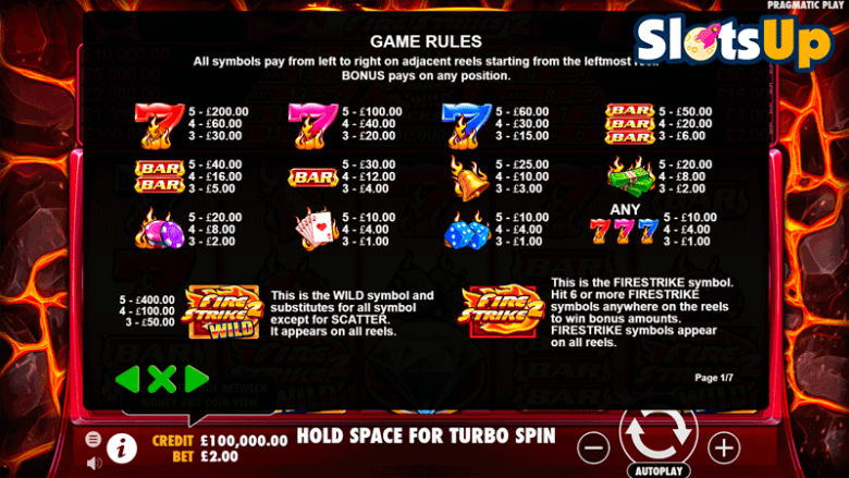 Fire Strike 2 slot online