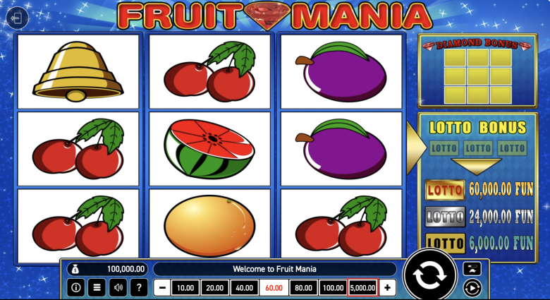 Fruit Mania (Wazdan) Main Screen