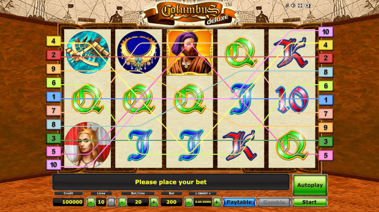Columbus Deluxe Main Screen