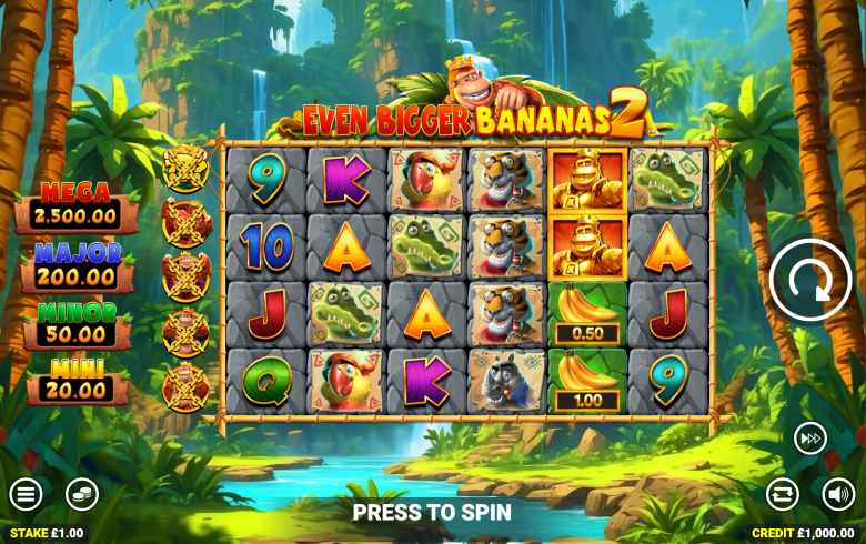 King Kong Cash Even Bigger Bananas 2 Main Screen