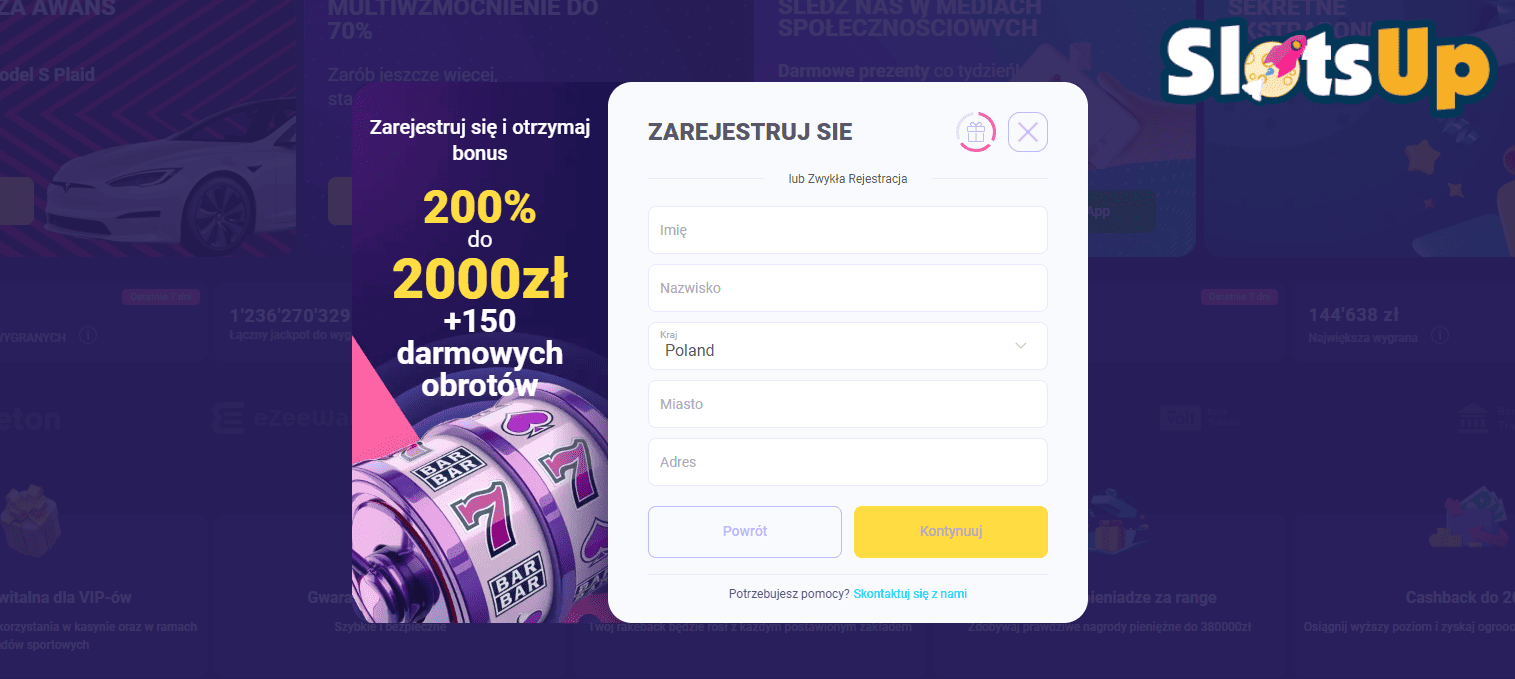 LalaBet Rejestracja w kasynie online krok 3