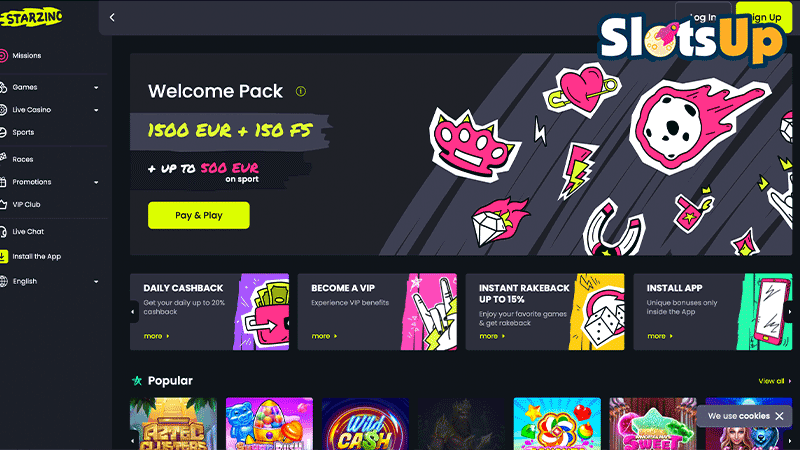 Starzino login