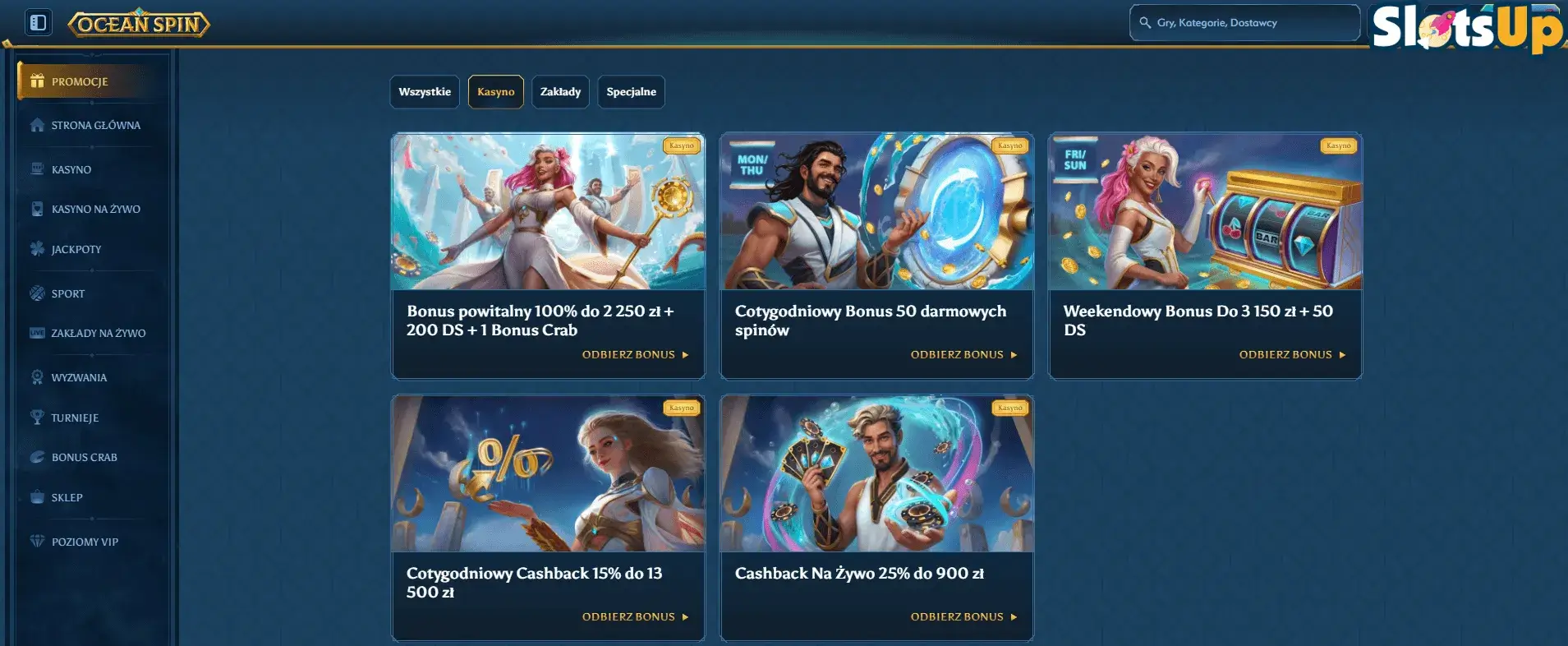 Oceanspin Casino bonusy i promocje