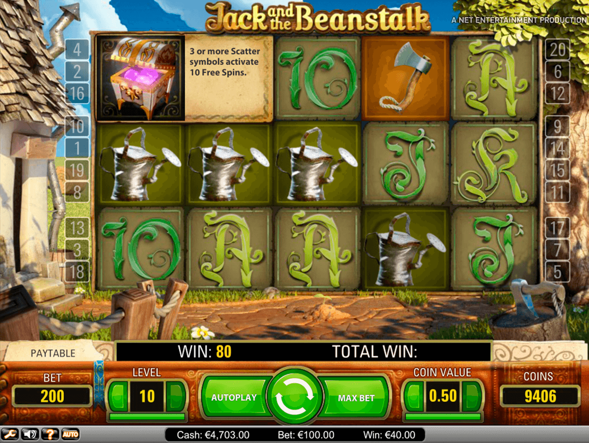 jack and the beanstalk netent online gra zadarmo 